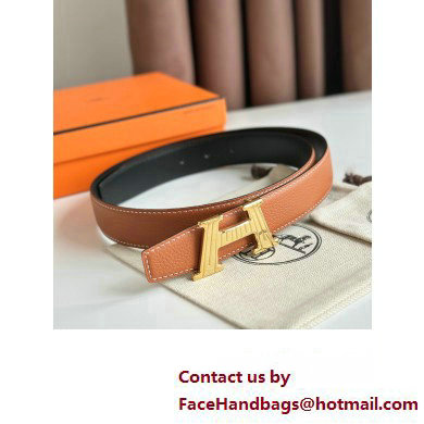 Hermes H Take Off belt buckle  &  Reversible leather strap 32 mm 07 2023
